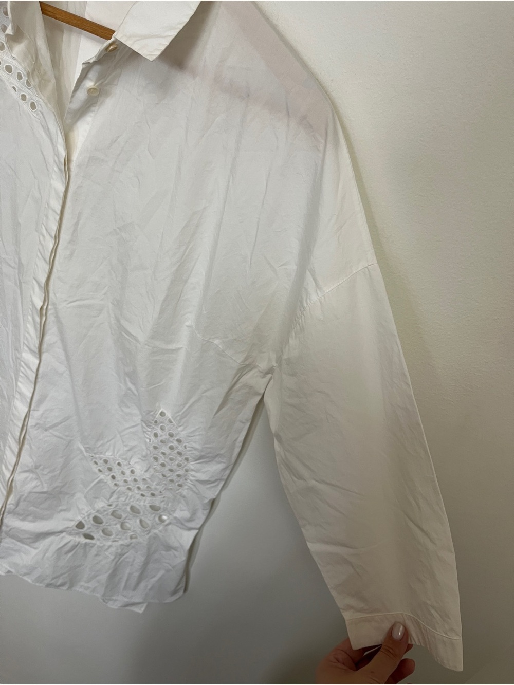 Akris Punto White Eyelet Shirt Dress Size 12 - Picture 5 of 8